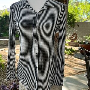 Striped Soft Joie black and tan top